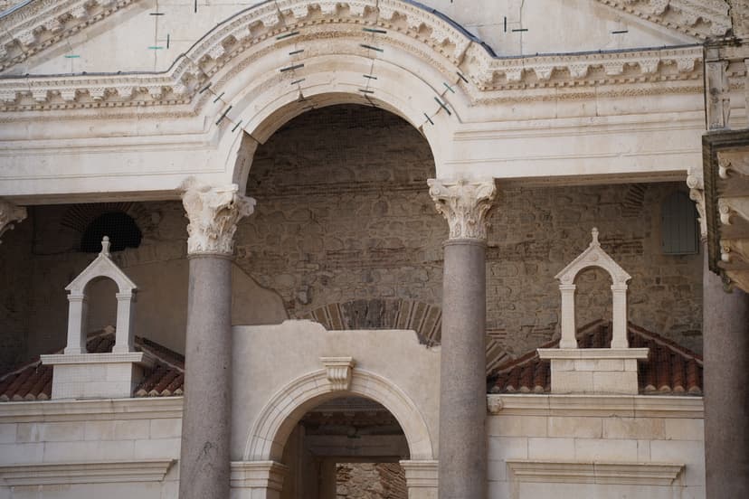 Arches and Corinthian columns of the Peristyle, Diocletian's Palace in Split