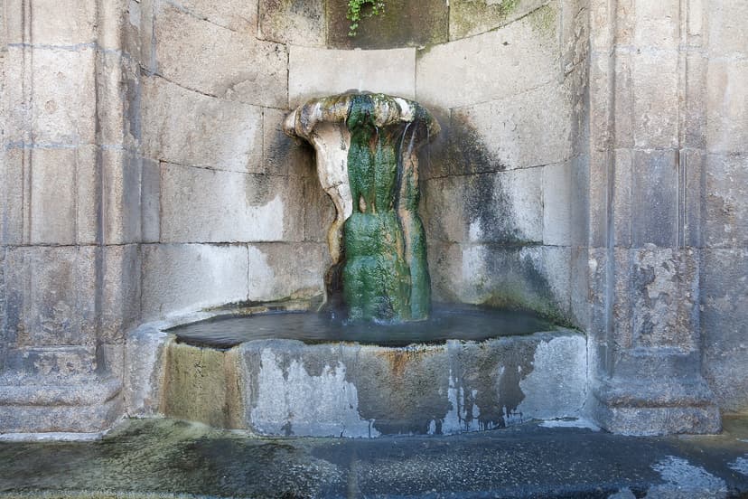 The Burgas hot spring fountain in the centre of Ourense, Galicia