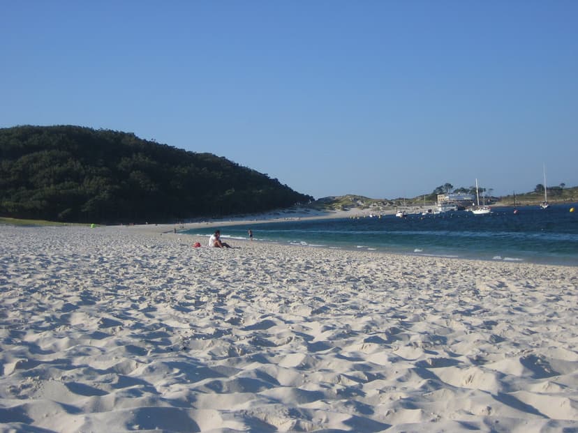 Rodas beach and its pale sand on the Cíes Islands, off Vigo