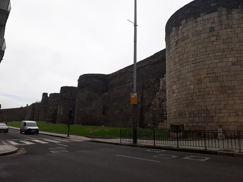 The Roman walls of Lugo and their rounded towers, inland Galicia
