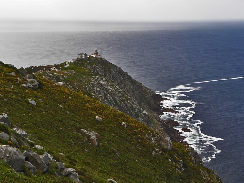 Cape Fisterra lighthouse facing the Atlantic on the Costa da Morte