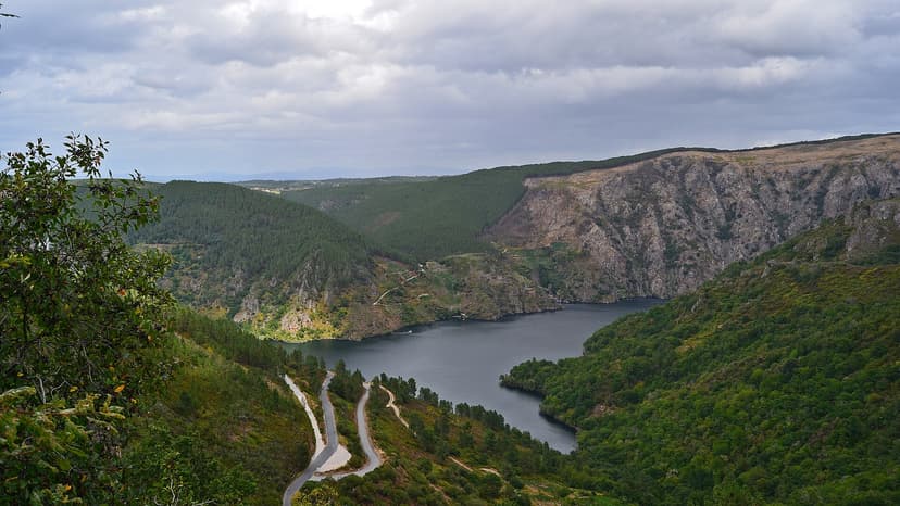 The wooded Sil gorges seen from above in the heart of the Ribeira Sacra