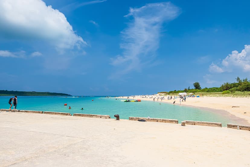 Yonaha Maehama Beach on Miyako Island in summer