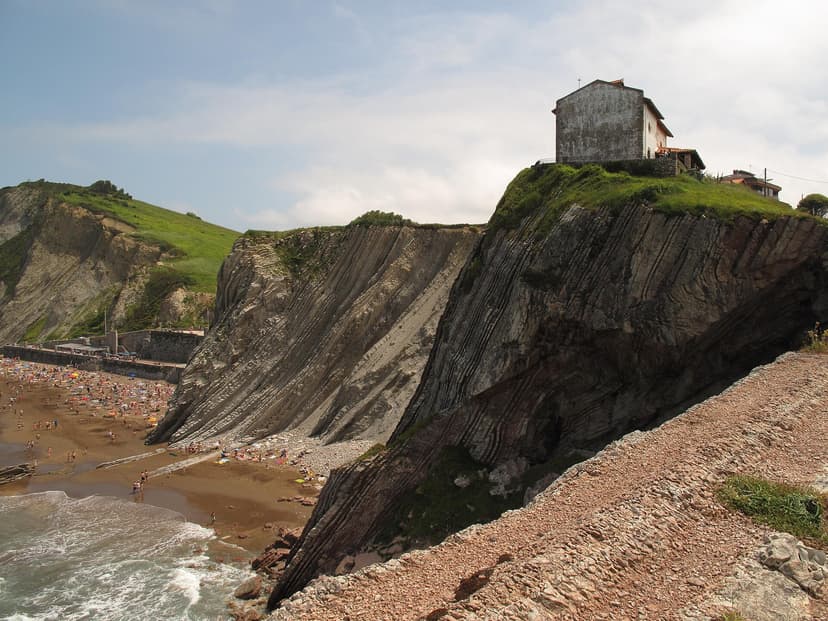 Flysch rock layers on Itzurun beach, Zumaia