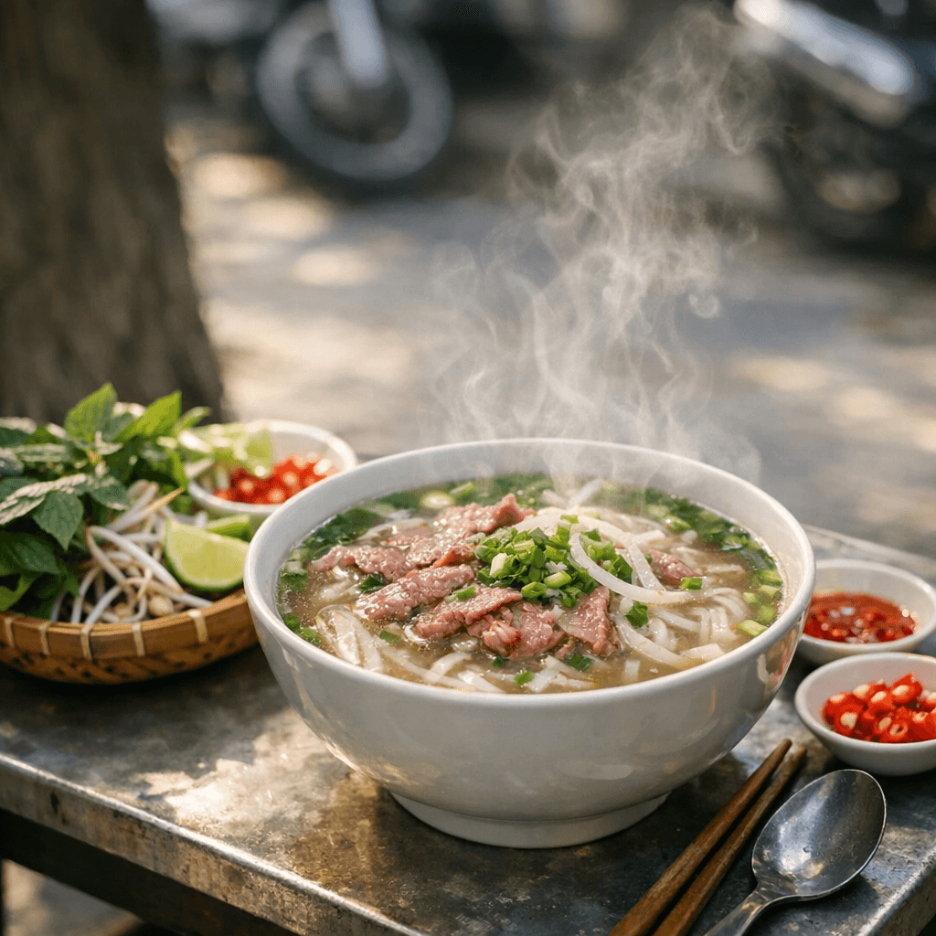 Bol de phở fumant, Hanoï